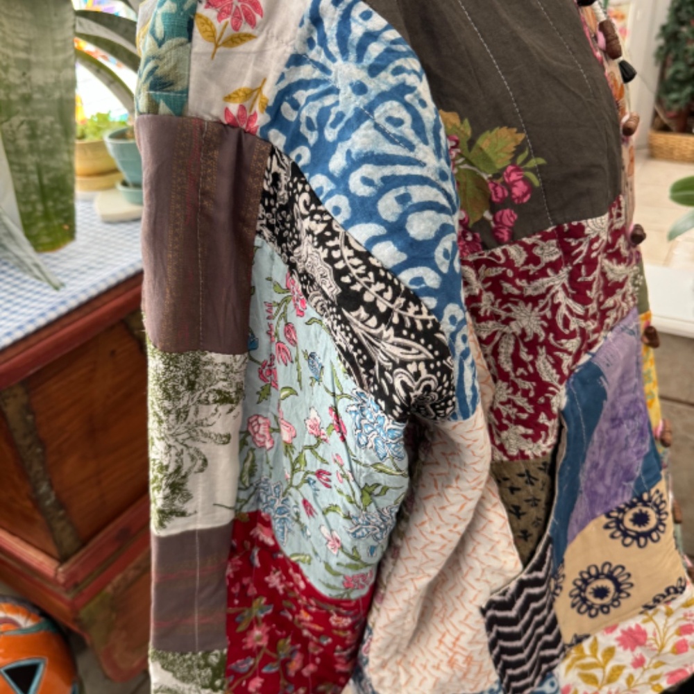 Ashley Taylor Patchwork Hoodie Boho Colorful One … - image 4